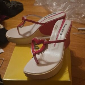 Local European Pink and White Platform Shoes